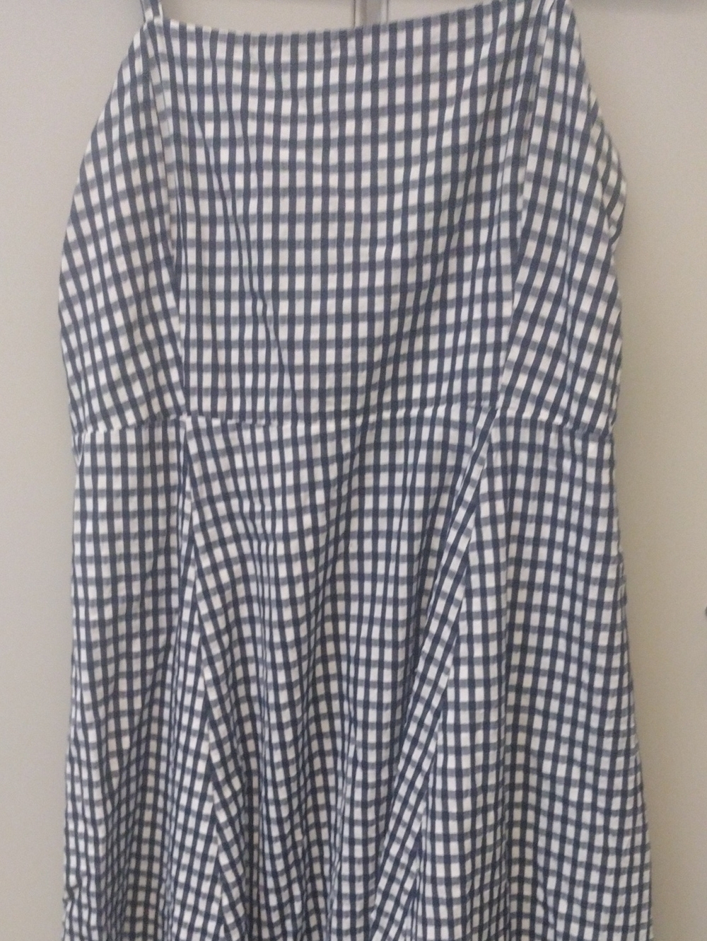 The Gap Blue and White Gingham A-Line Women's Sun Dress Adjustable Straps